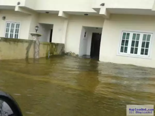 Floodwater affected houses at Abraham Adesanya Housing Estate